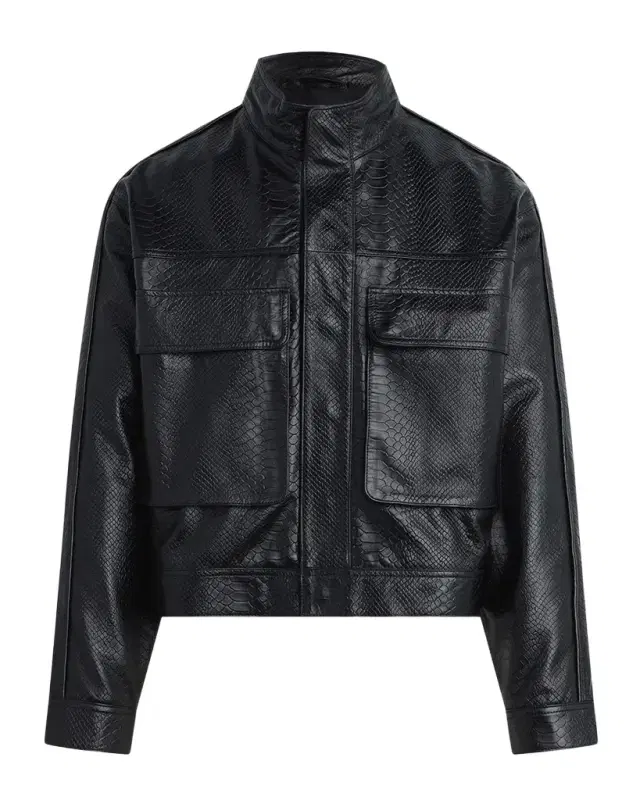 Hudson Men's Leather Stand-Collar Jacket