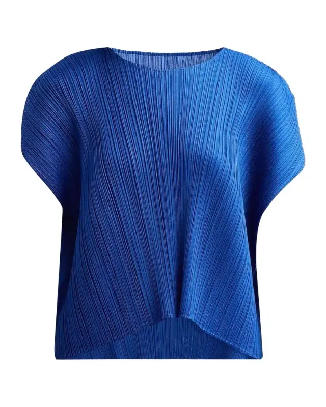 Issey Miyake Monthly Colors: July Pleats Short-Sleeve Top