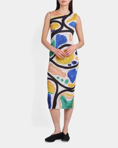 Issey Miyake Roll Printed Plisse Sleeveless Midi Dress | Thumbnail 2 Issey Miyake Roll Printed Plisse Sleeveless Midi Dress | Thumbnail 2