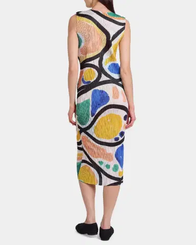 Issey Miyake Roll Printed Plisse Sleeveless Midi Dress | Thumbnail 3 Issey Miyake Roll Printed Plisse Sleeveless Midi Dress | Thumbnail 3