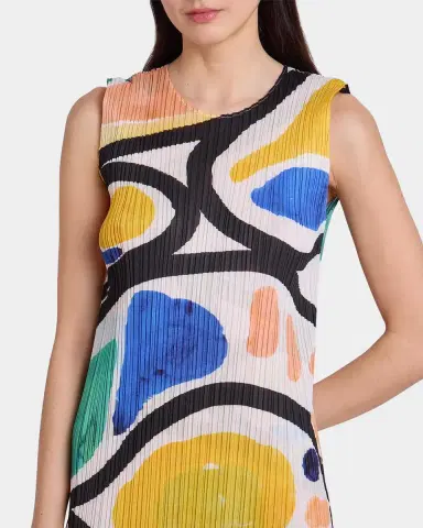 Issey Miyake Roll Printed Plisse Sleeveless Midi Dress | Thumbnail 5 Issey Miyake Roll Printed Plisse Sleeveless Midi Dress | Thumbnail 5