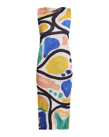 Issey Miyake Roll Printed Plisse Sleeveless Midi Dress | Thumbnail 1 Issey Miyake Roll Printed Plisse Sleeveless Midi Dress | Thumbnail 1