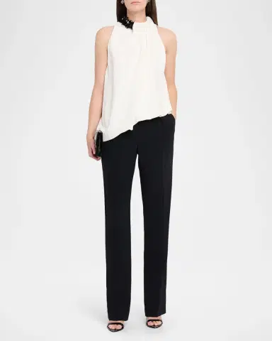 Brandon Maxwell Haze Draped Sequin-Trim Asymmetric Top | Thumbnail 2 Brandon Maxwell Haze Draped Sequin-Trim Asymmetric Top | Thumbnail 2