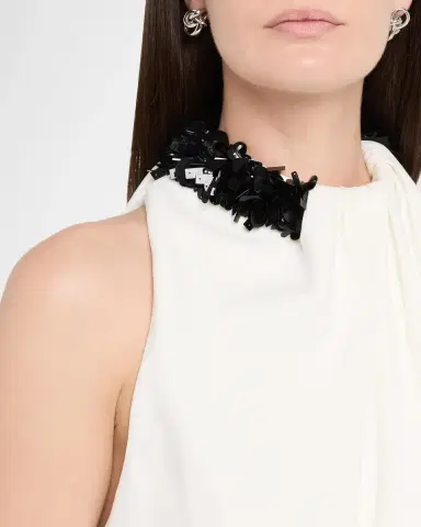 Brandon Maxwell Haze Draped Sequin-Trim Asymmetric Top | Thumbnail 5 Brandon Maxwell Haze Draped Sequin-Trim Asymmetric Top | Thumbnail 5