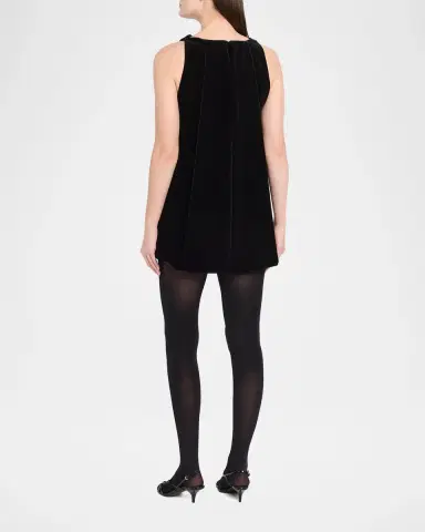 Brandon Maxwell Sable High-Neck Velvety Mini Dress | Thumbnail 3 Brandon Maxwell Sable High-Neck Velvety Mini Dress | Thumbnail 3