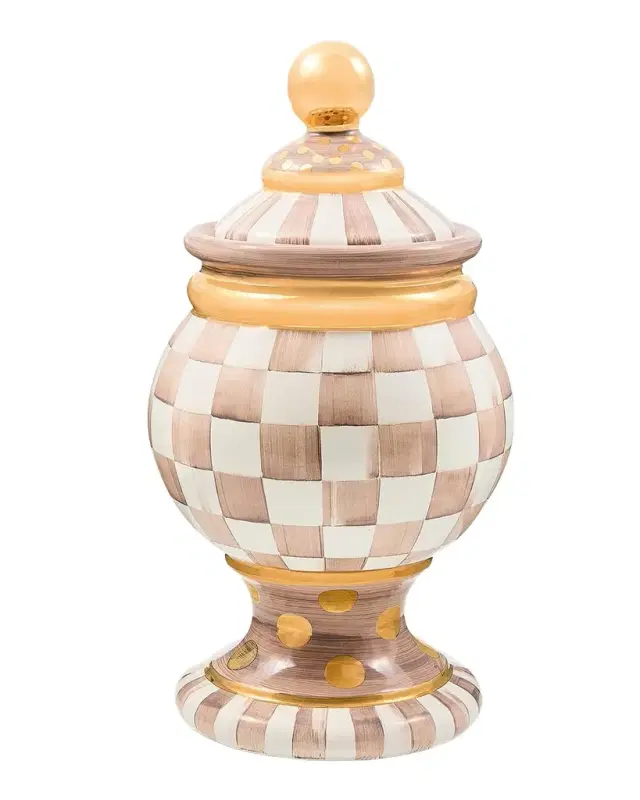 MacKenzie-Childs Check Ceramic Storage Container