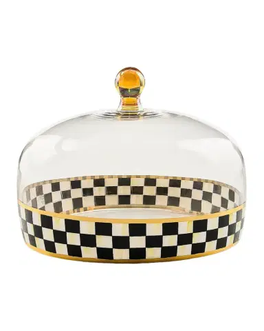 MacKenzie-Childs Courtly Check Blown Glass Cake Dome | Thumbnail 1
