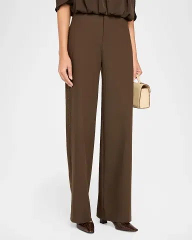 Vince Studded Mid-Rise Wide-Leg Trousers | Thumbnail 4 Vince Studded Mid-Rise Wide-Leg Trousers | Thumbnail 4