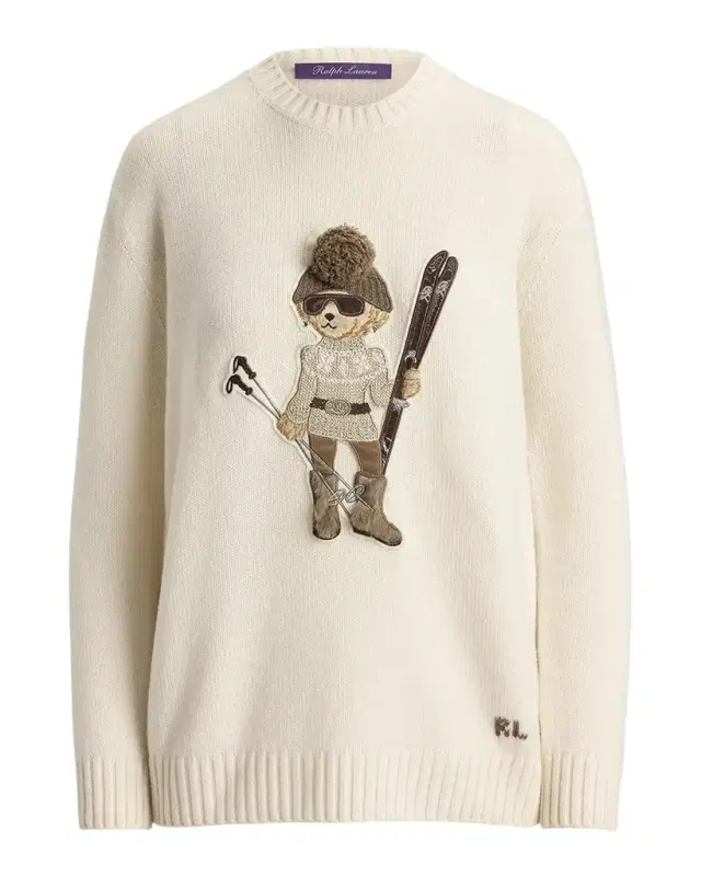 Ralph Lauren Collection Holiday Polo Bear Cashmere Sweater