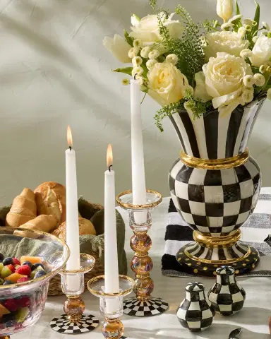 MacKenzie-Childs Courtly Check Glass Candleholder | Thumbnail 3