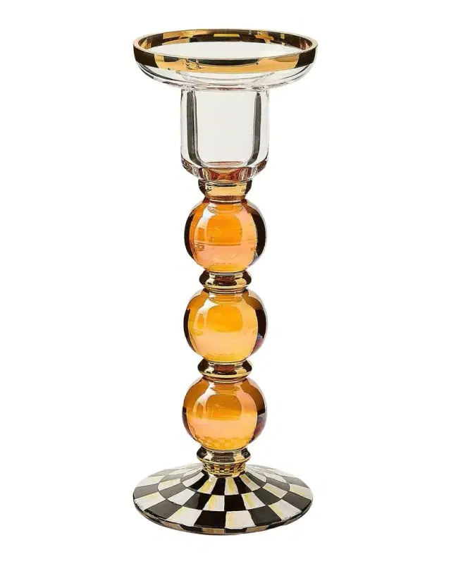 MacKenzie-Childs Courtly Check Glass Candleholder