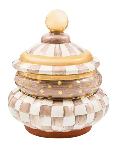 MacKenzie-Childs Check Ceramic Groovy Storage Container | Thumbnail 1