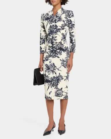 Chiara Boni La Petite Robe Demei Floral Pencil Midi Dress | Thumbnail 4 Chiara Boni La Petite Robe Demei Floral Pencil Midi Dress | Thumbnail 4