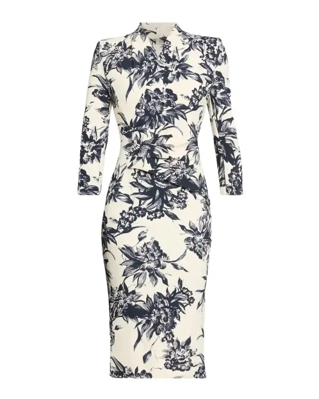 Chiara Boni La Petite Robe Demei Floral Pencil Midi Dress