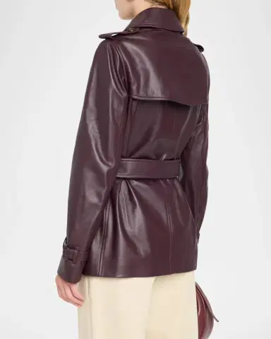 Burberry Kensington Leather Belted Short Trench Jacket | Thumbnail 3 Burberry Kensington Leather Belted Short Trench Jacket | Thumbnail 3