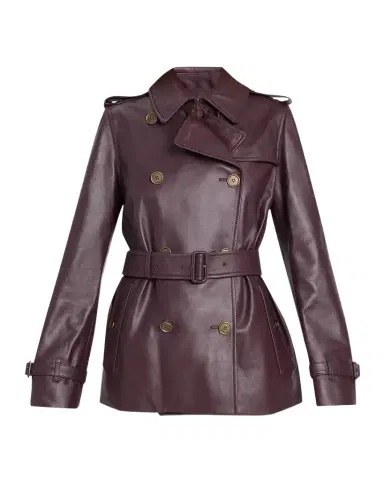 Burberry Kensington Leather Belted Short Trench Jacket | Thumbnail 1 Burberry Kensington Leather Belted Short Trench Jacket | Thumbnail 1
