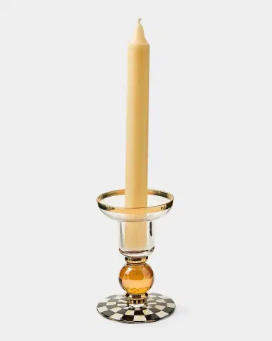 MacKenzie-Childs Courtly Check Glass Candleholder | Thumbnail 2