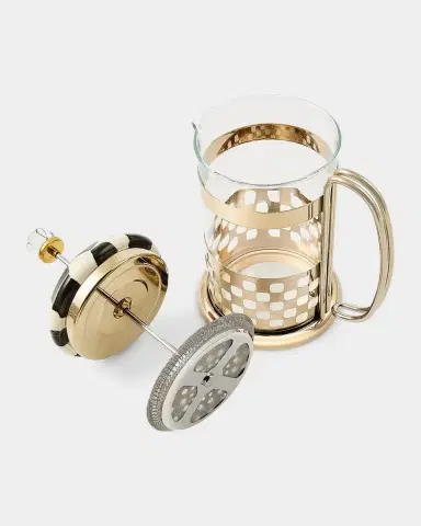 MacKenzie-Childs Courtly Check Glass & Enamel French Press | Thumbnail 2