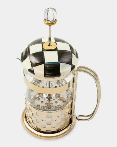 MacKenzie-Childs Courtly Check Glass & Enamel French Press | Thumbnail 3