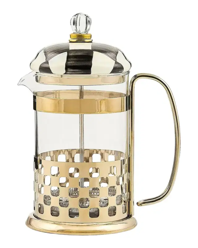 MacKenzie-Childs Courtly Check Glass & Enamel French Press