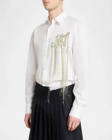 Dries Van Noten Caper Embellished Cotton Poplin Shirt | Thumbnail 4