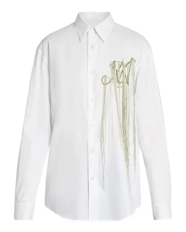 Dries Van Noten Caper Embellished Cotton Poplin Shirt