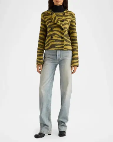 Proenza Schouler Courtney Zebra Wool-Cashmere Jacket | Thumbnail 2 Proenza Schouler Courtney Zebra Wool-Cashmere Jacket | Thumbnail 2
