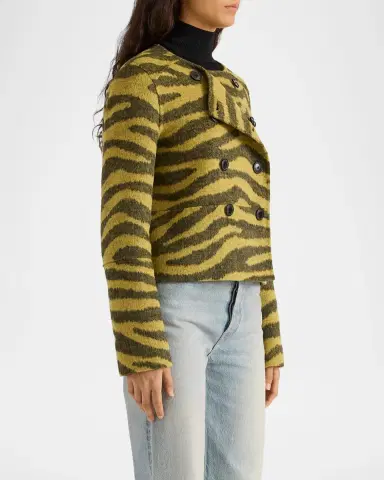 Proenza Schouler Courtney Zebra Wool-Cashmere Jacket | Thumbnail 5 Proenza Schouler Courtney Zebra Wool-Cashmere Jacket | Thumbnail 5