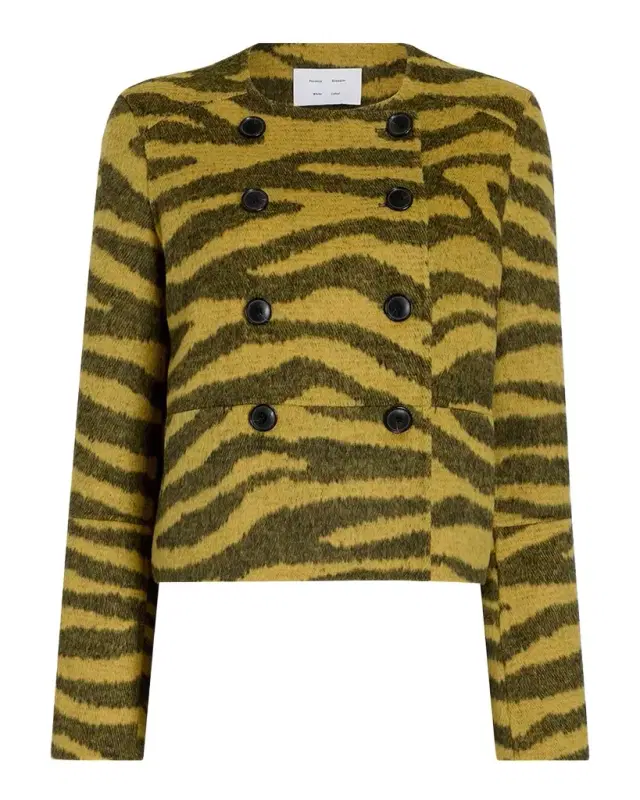 Proenza Schouler Courtney Zebra Wool-Cashmere Jacket