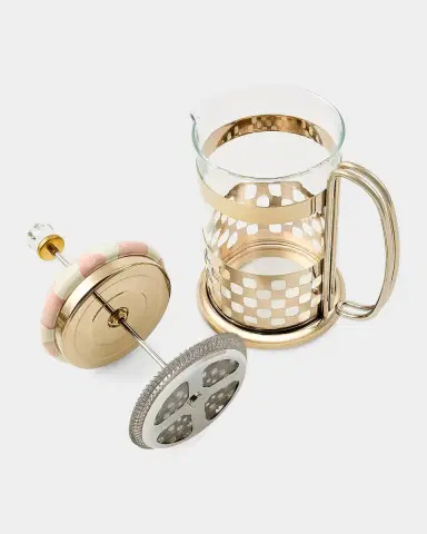 MacKenzie-Childs Courtly Check Glass & Enamel French Press | Thumbnail 2