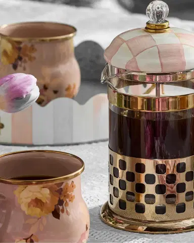 MacKenzie-Childs Courtly Check Glass & Enamel French Press | Thumbnail 4
