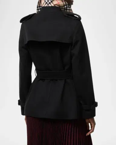 Burberry Kensington Belted Cashmere Short Trench Jacket | Thumbnail 3