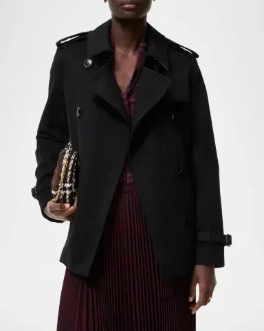 Burberry Kensington Belted Cashmere Short Trench Jacket | Thumbnail 4