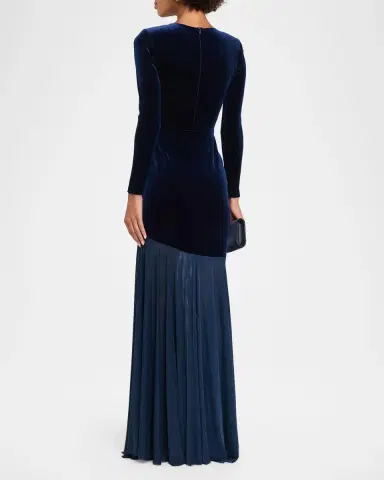 Chiara Boni La Petite Robe Janina Velvet A-Line Gown | Thumbnail 3 Chiara Boni La Petite Robe Janina Velvet A-Line Gown | Thumbnail 3