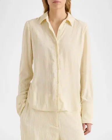 Proenza Schouler Madi Crinkled Button-Front Top | Thumbnail 2 Proenza Schouler Madi Crinkled Button-Front Top | Thumbnail 2