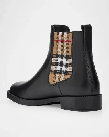 Burberry Check Leather Chelsea Boots | Thumbnail 4 Burberry Check Leather Chelsea Boots | Thumbnail 4
