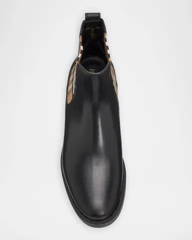 Burberry Check Leather Chelsea Boots | Thumbnail 6 Burberry Check Leather Chelsea Boots | Thumbnail 6