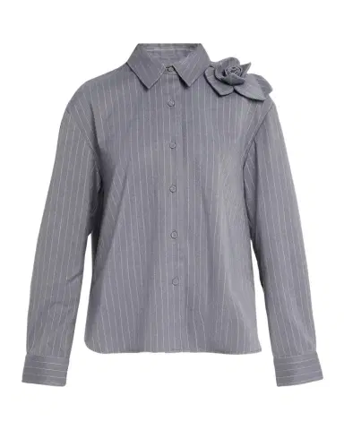 Aknvas Flor 3D Rose Pinstripe Top | Thumbnail 1 Aknvas Flor 3D Rose Pinstripe Top | Thumbnail 1