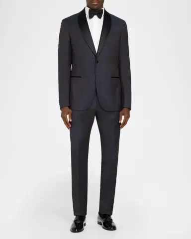 Emporio Armani Men's Wool Stretch Tuxedo with Satin Shawl Lapels | Thumbnail 2