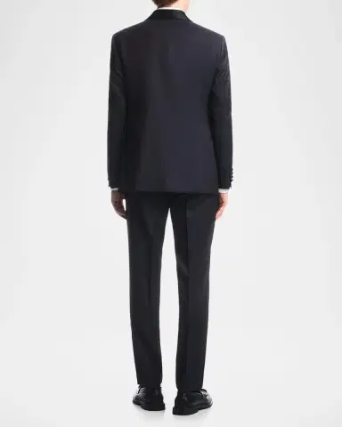Emporio Armani Men's Wool Stretch Tuxedo with Satin Shawl Lapels | Thumbnail 3