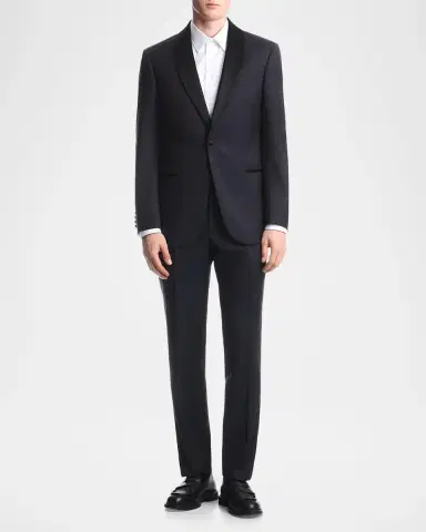 Emporio Armani Men's Wool Stretch Tuxedo with Satin Shawl Lapels | Thumbnail 4
