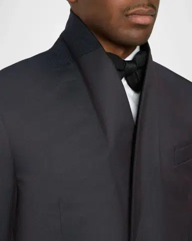 Emporio Armani Men's Wool Stretch Tuxedo with Satin Shawl Lapels | Thumbnail 8