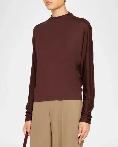 Vince Draped Funnel-Neck Dolman-Sleeve Top | Thumbnail 4 Vince Draped Funnel-Neck Dolman-Sleeve Top | Thumbnail 4