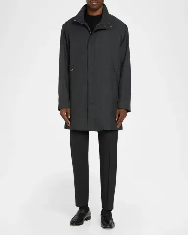 Emporio Armani Men's Storm-Placket Caban Coat | Thumbnail 2 Emporio Armani Men's Storm-Placket Caban Coat | Thumbnail 2