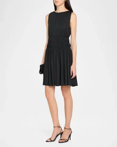Vince Matte Jersey Gathered-Tier Sleeveless Dress | Thumbnail 4 Vince Matte Jersey Gathered-Tier Sleeveless Dress | Thumbnail 4