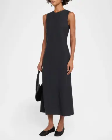 Vince Sleeveless Bias-Cut Linen-Blend Dress | Thumbnail 4 Vince Sleeveless Bias-Cut Linen-Blend Dress | Thumbnail 4