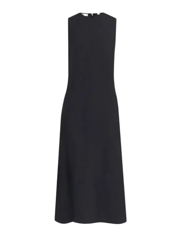 Vince Sleeveless Bias-Cut Linen-Blend Dress