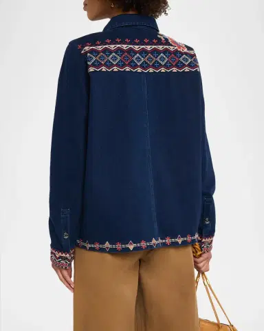 Johnny Was Nadia Embroidered Worker Jacket | Thumbnail 3 Johnny Was Nadia Embroidered Worker Jacket | Thumbnail 3