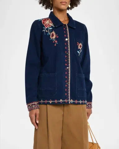 Johnny Was Nadia Embroidered Worker Jacket | Thumbnail 4 Johnny Was Nadia Embroidered Worker Jacket | Thumbnail 4