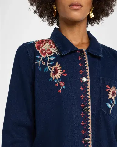Johnny Was Nadia Embroidered Worker Jacket | Thumbnail 5 Johnny Was Nadia Embroidered Worker Jacket | Thumbnail 5